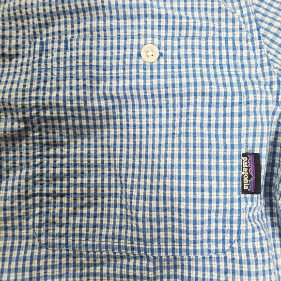 Patagonia Mens Medium Blue Plaid - Picture 3 of 8